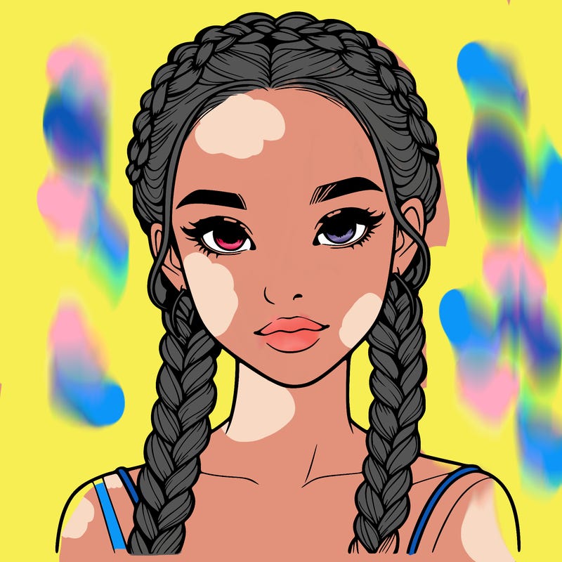 realistic girl with braids
