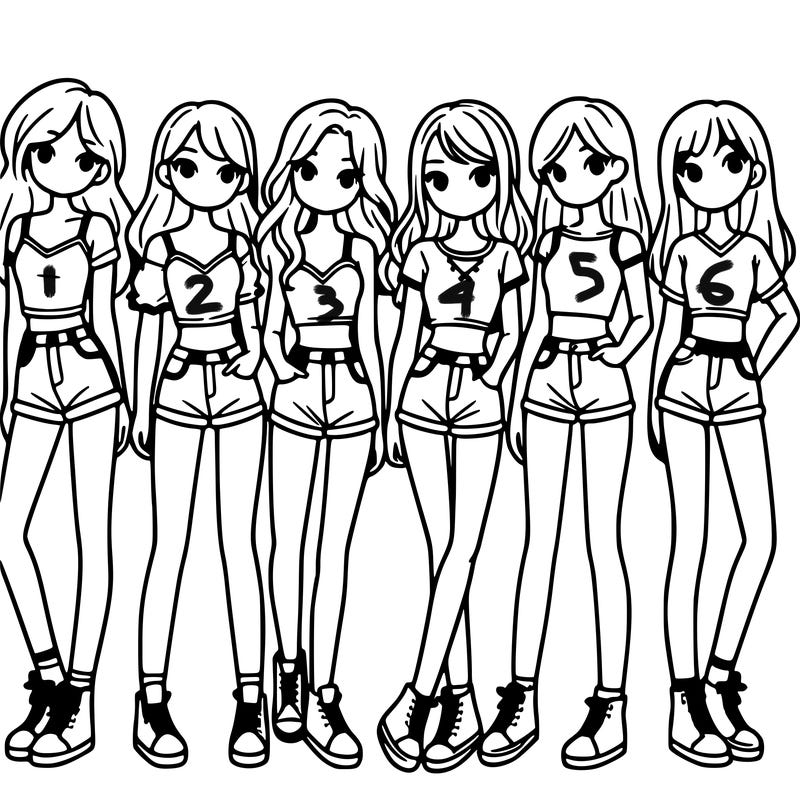 a group of girls wearing crop tops and shorts