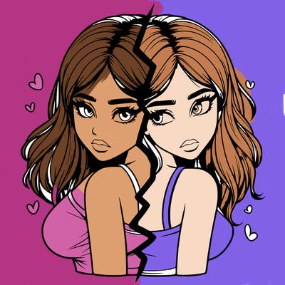 realistic girl split