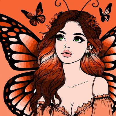 butterfly fairy realistic girl