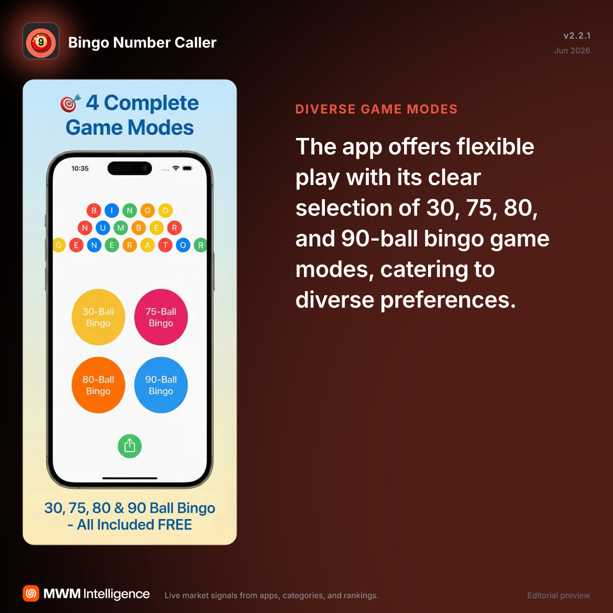 Bingo Number Caller - Productivity App | MWM