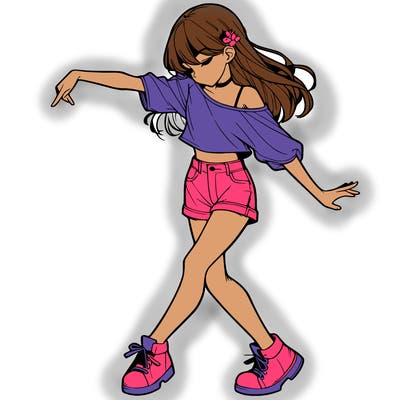 realistic girl danceing