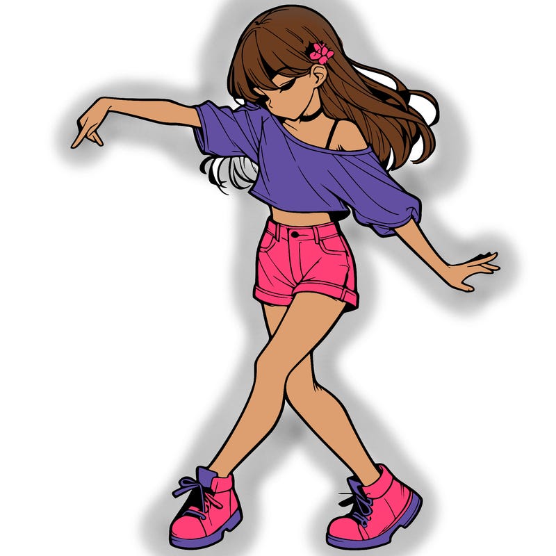 realistic girl danceing