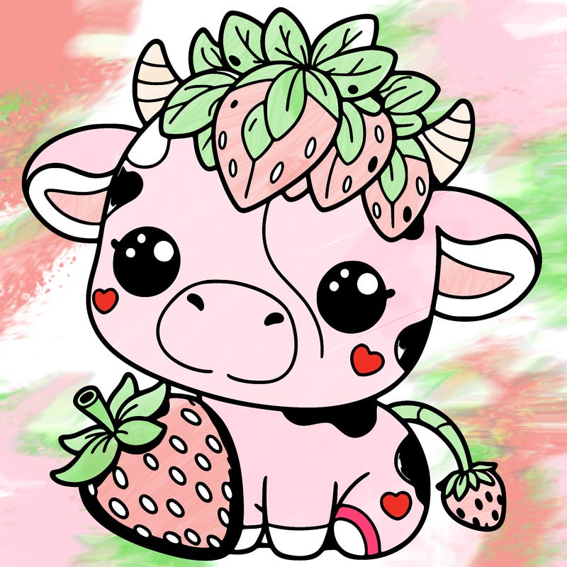 cute strawberry cow