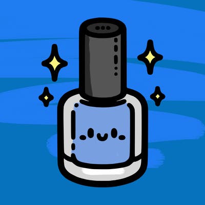 a nail polish bottle with sparkles 💅