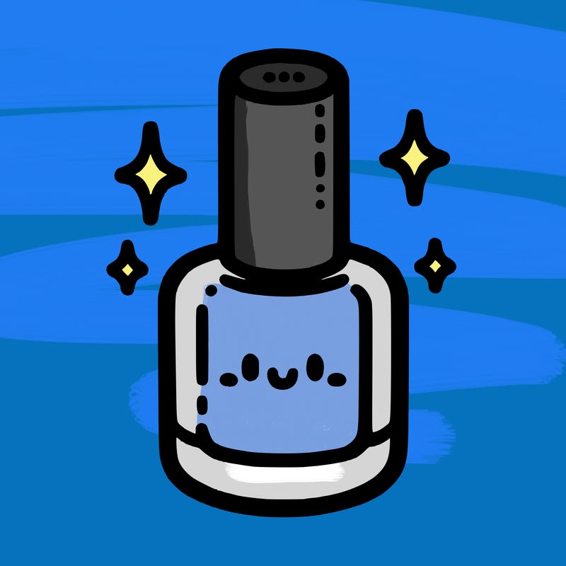 a nail polish bottle with sparkles 💅