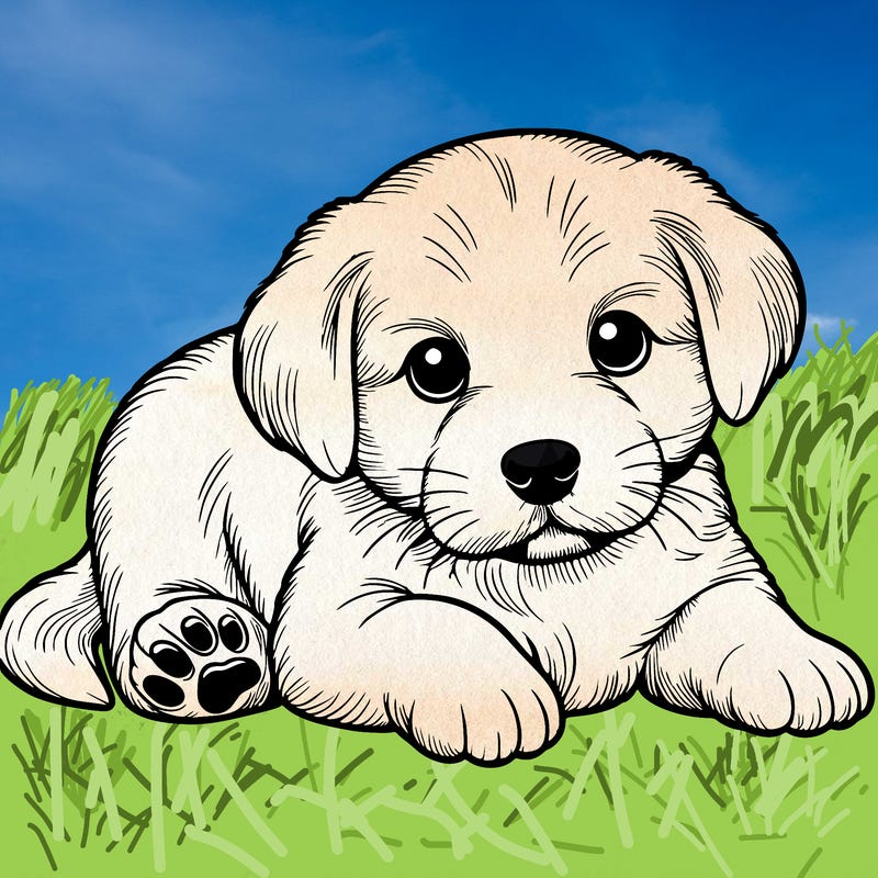 a cute realistic puppy