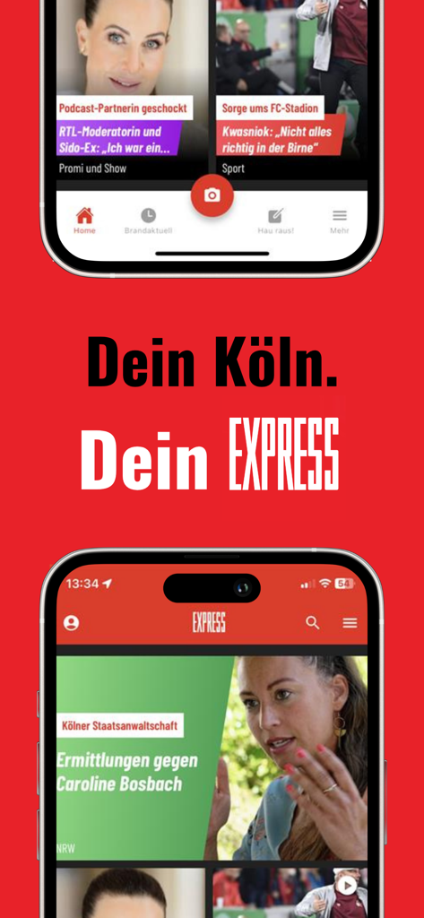 EXPRESS – Cologne News & Sport - EXPRESS app showing news and sports headlines from Cologne