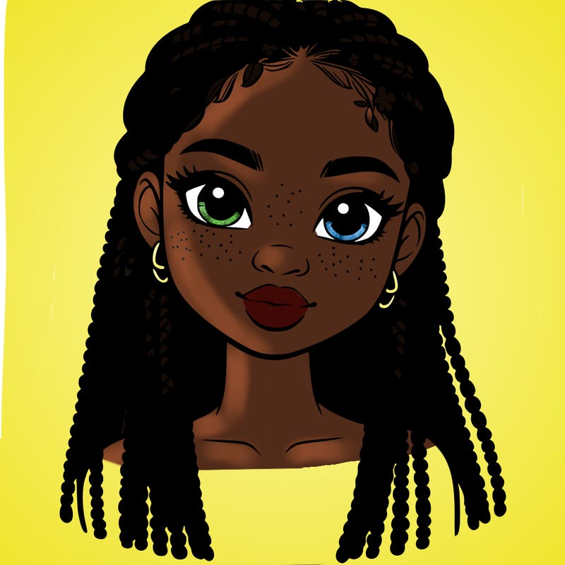 a realistic black girl with braids