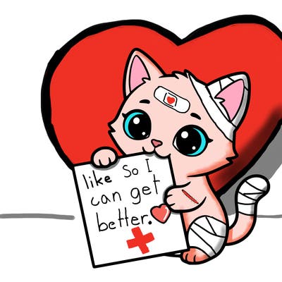 a small cat with a blank sheet of paper in its hand. the cat is sooooooo cute!