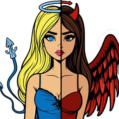 devil vs angel realistic girl