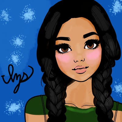 realistic girl with braids