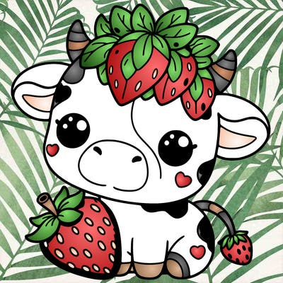 cute strawberry cow