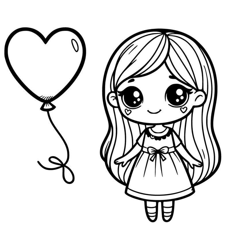 girl with heart baloon