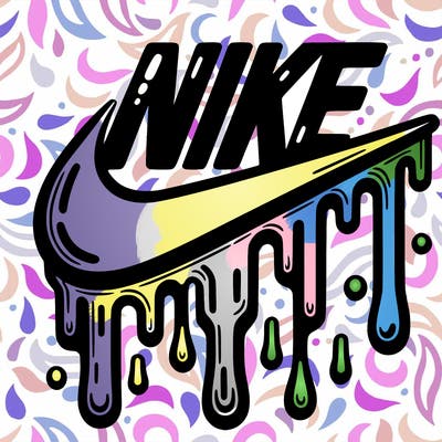 dripping nike logo