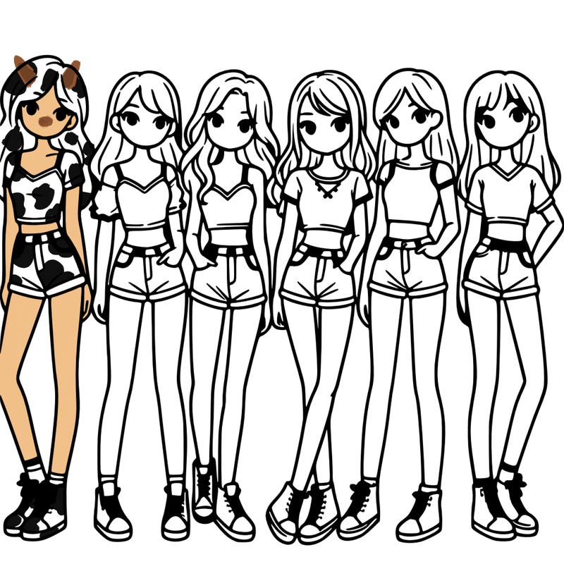 a group of girls wearing crop tops and shorts