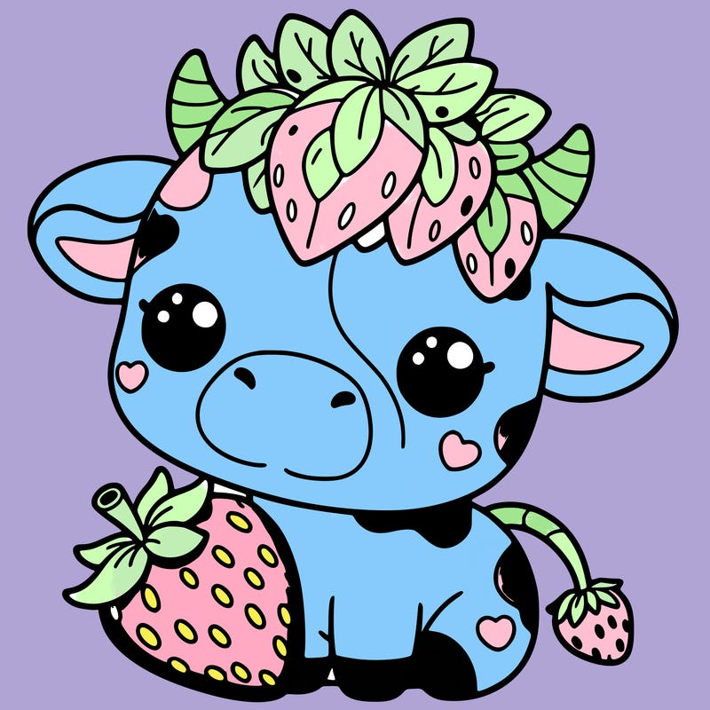 cute strawberry cow