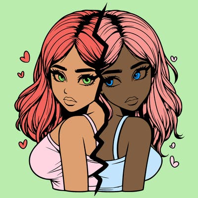 realistic girl split