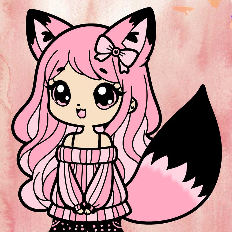girl with fox ears and tail