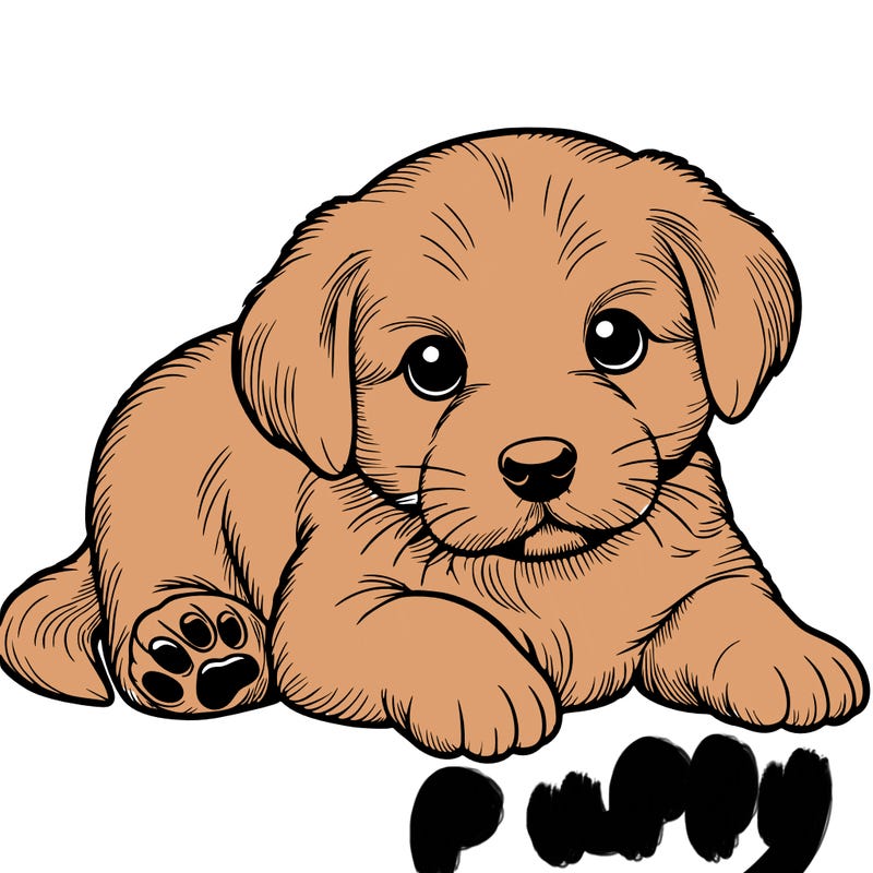 a cute realistic puppy