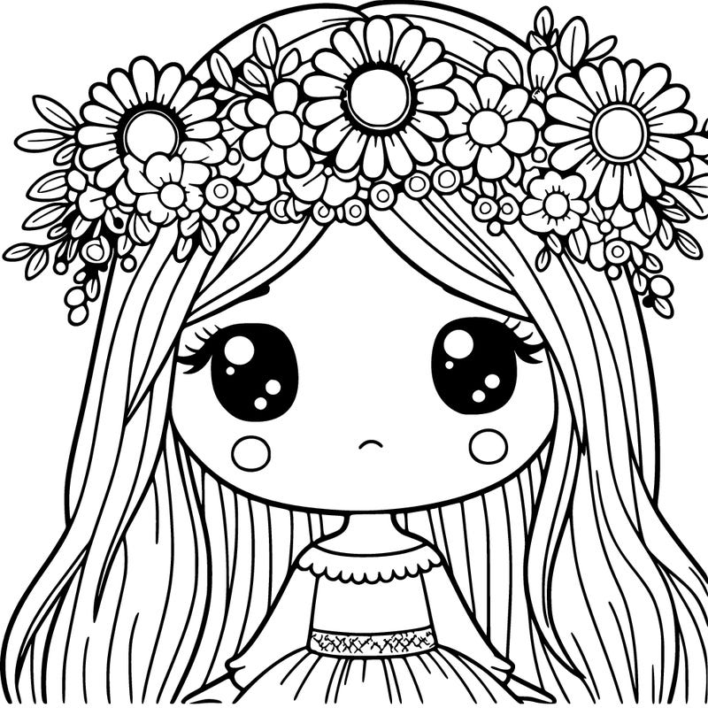 girl with flowers crown