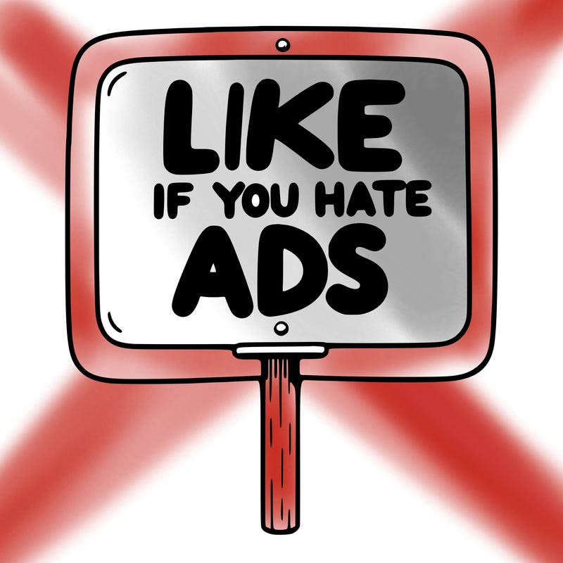 a sign that says like if you hate ads