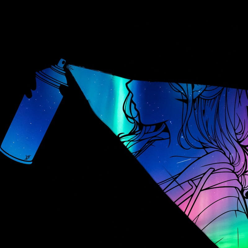 a realistic girl spray, painting