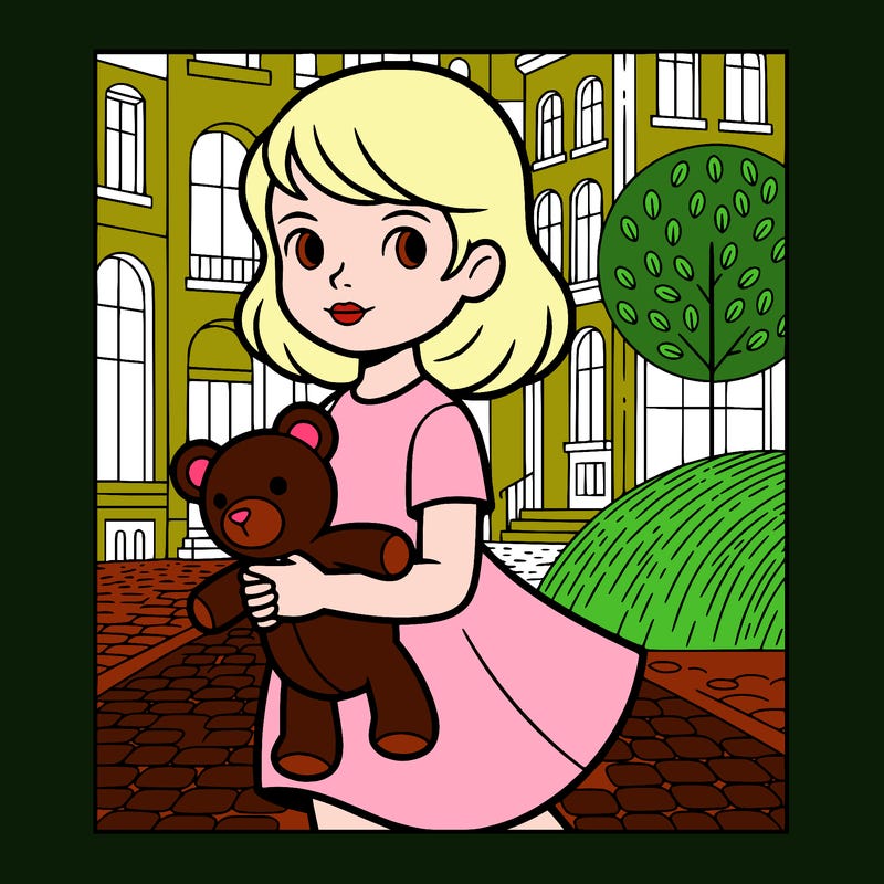 girl with a stuffed bear in her hand cute