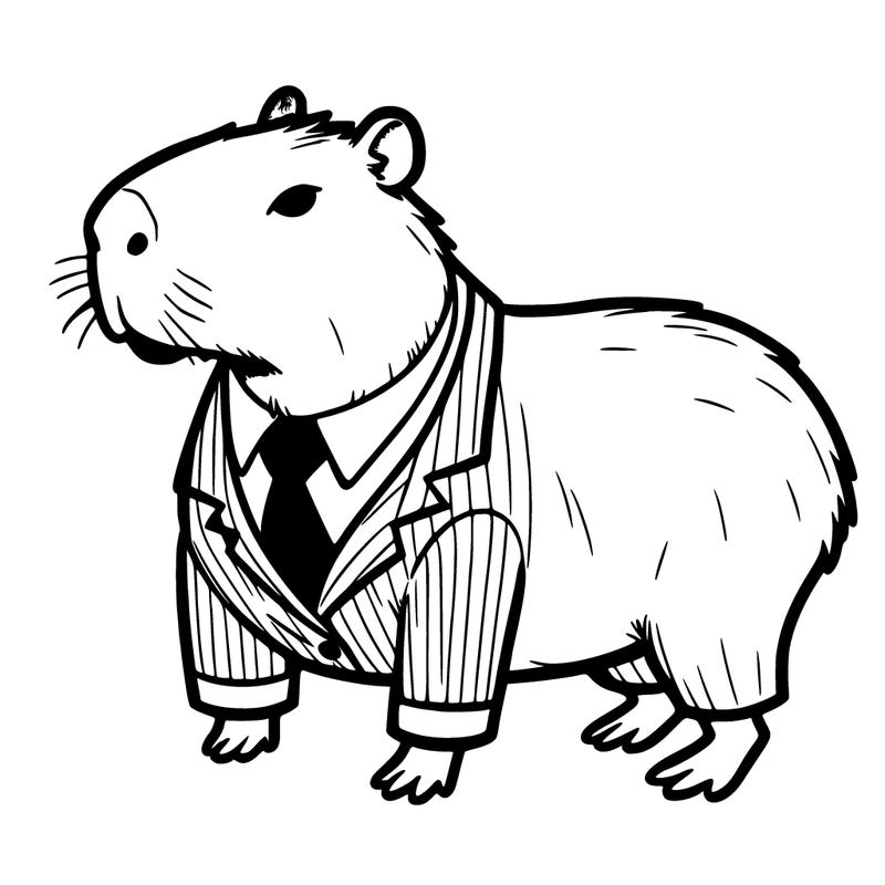 capybara with suit on