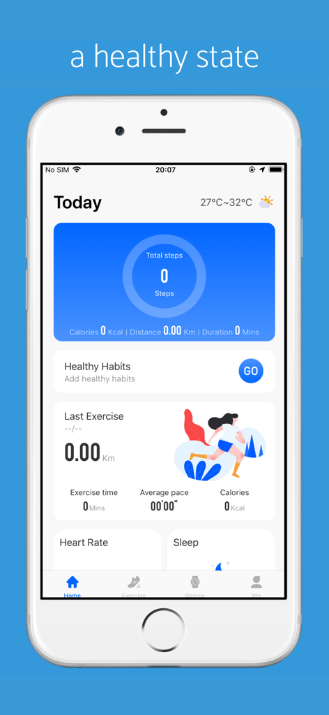 Vastfit app home screen showing daily activity steps and health tracking metrics