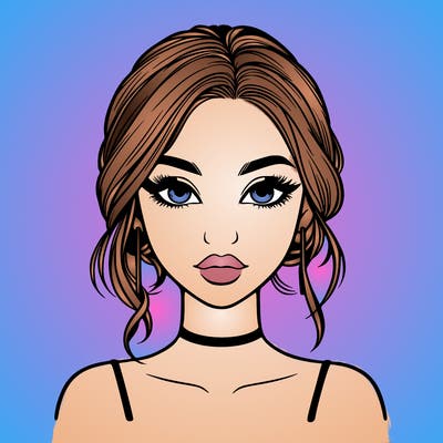 realistic girl with makeup on