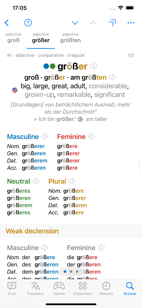 Nouns German Dictionary - German grammar tables for adjective declension including masculine feminine neutral and plural forms