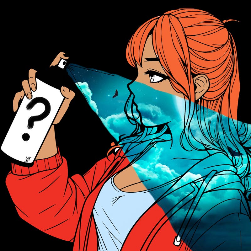 a realistic girl spray, painting