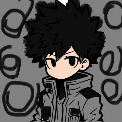 spiky hair anime boy wearing a jacket
