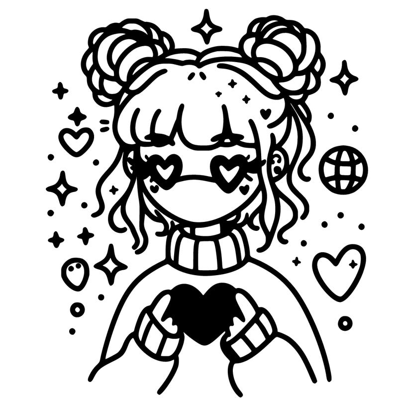 aesthetic heart girl