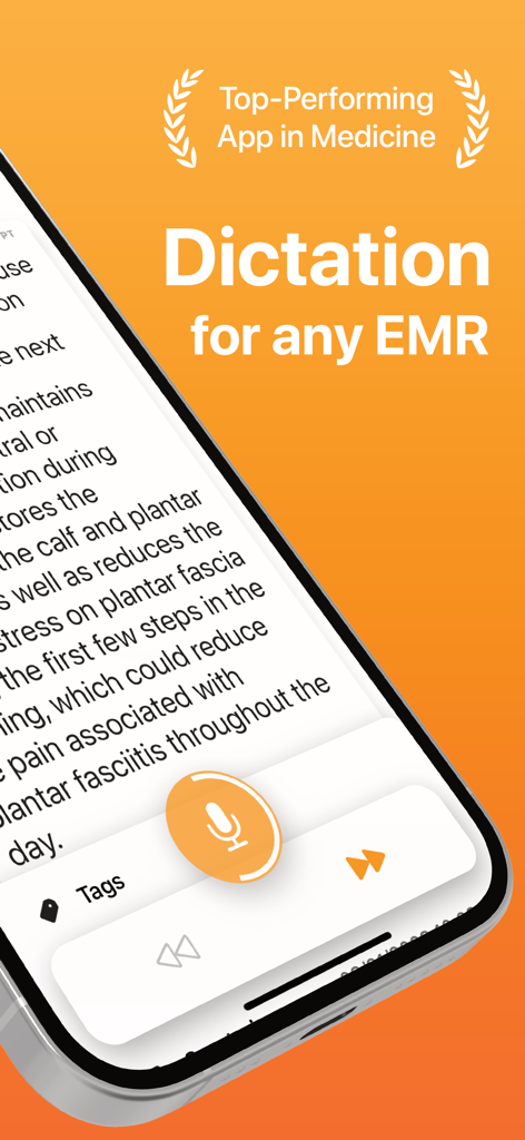 Conveyor AI - EMR Dictation - Conveyor AI app interface for medical dictation for any EMR system
