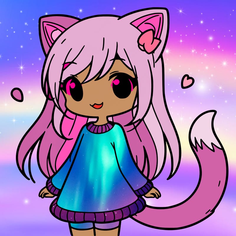 girl with cat ears and tail