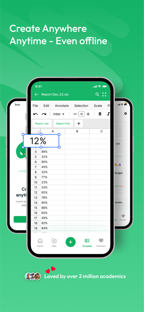 XLS Sheet: XLS Viewer & Editor - XLS Sheet mobile app interface for editing spreadsheets offline
