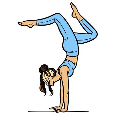 a woman doing a handstand