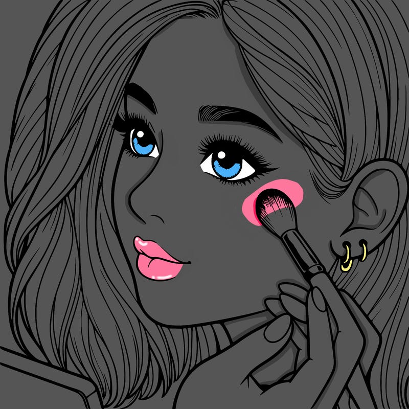 a realistic girl doing her makeup