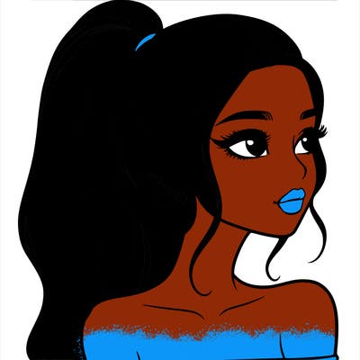 a beautiful and realistic girl with a high pony tail