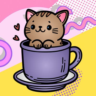 a  cat in a cup