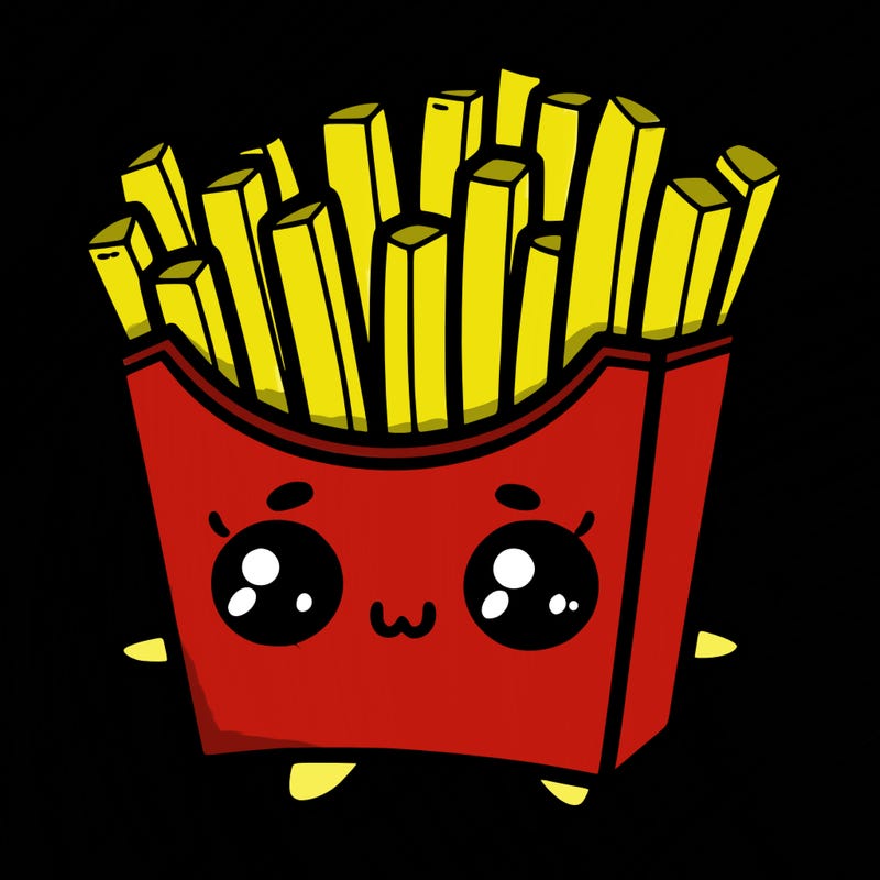 a cute. french fries