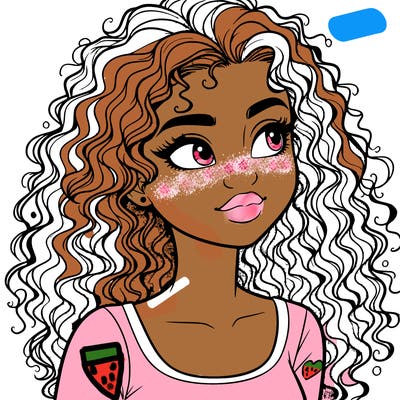 realistic girl with curly hair