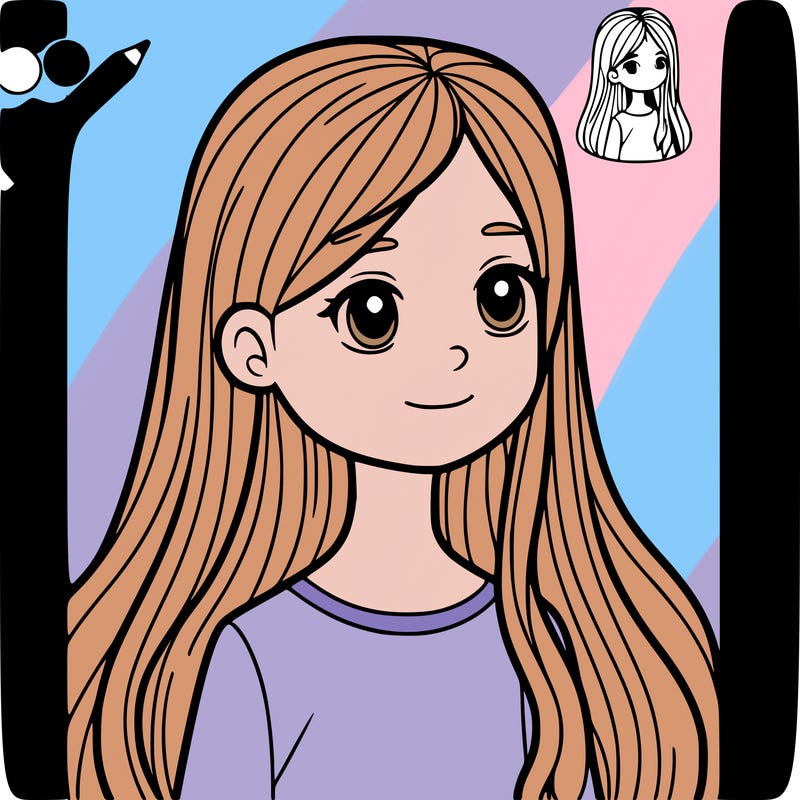 a 12 year old girl with long hair