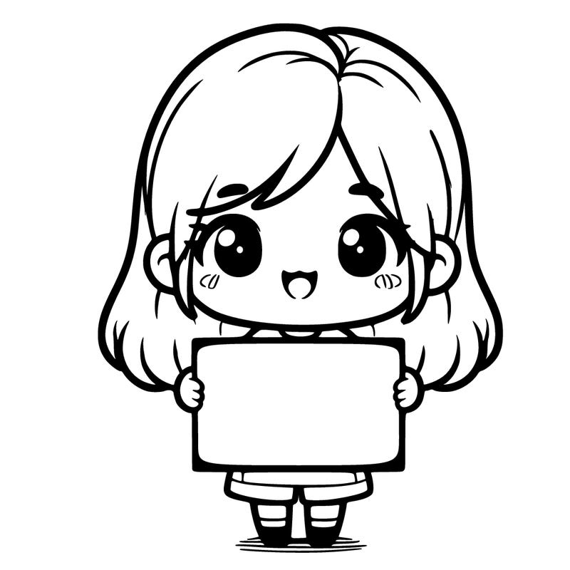 girl holding a poster