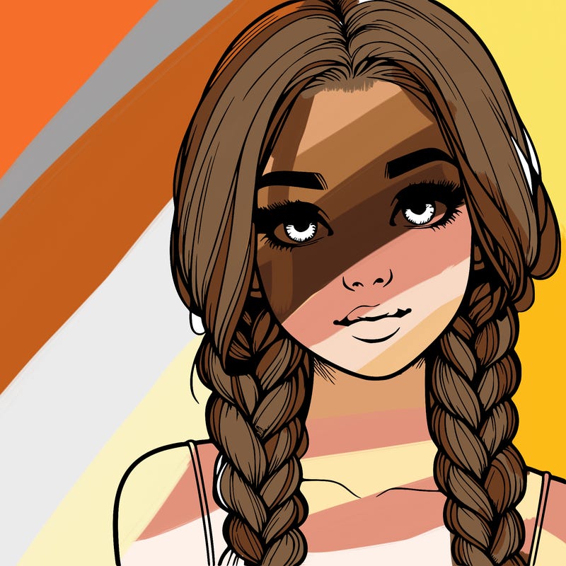 realistic girl with braids