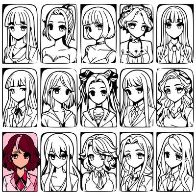 girls that look diffrent anime