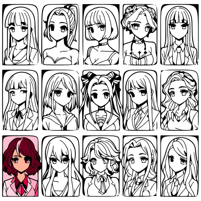 girls that look diffrent anime