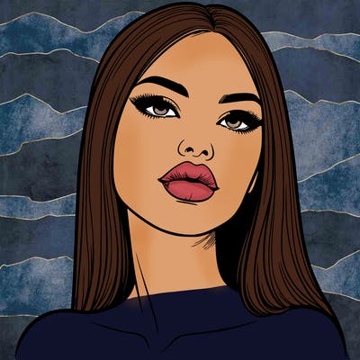 realistic woman with full lips